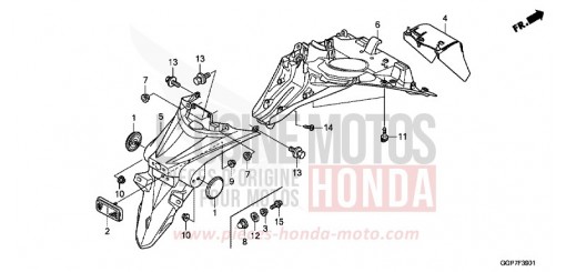 GARDE-BOUE ARRIERE (NSC502WH/T2) NSC50T2F de 2015